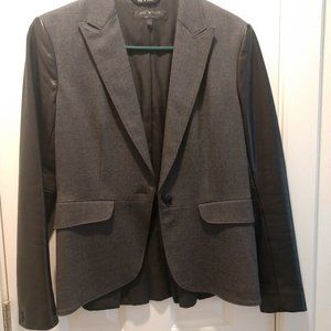 Rag and Bone Grey Wool Blazer Leather Sleeves